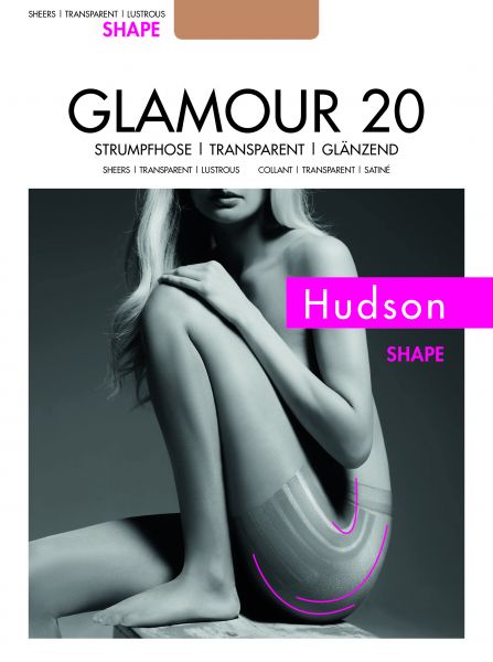 Figurformande tunn glansig strumpbyxa Glamour 20 Shape från Hudson