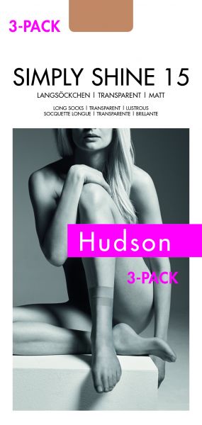 Hudson - 3 par glansiga långa sockor Simply Shine 15