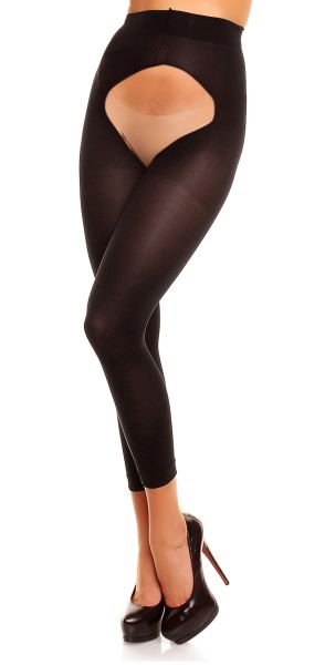 Heltäckande plus size legging ouvert 60 denier från Glamory